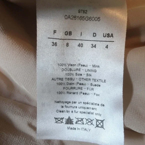 Christian Dior Fur Vest with Scalloped Suede Trim Blush Size US 4 - Picture 7 of 7